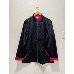 Women's ST. JOHN SPORT Black & Pink Jacket XL